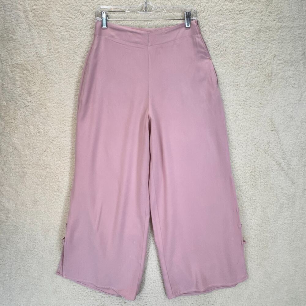 Azucar Wide Leg Pants Women Size S/P Pink Pockets Palazzo Summer Bohemian Hippie - Picture 10 of 16